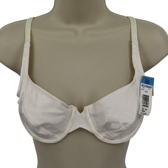 VTG Lily of France 36B Bra Style 1214 White Pearl Shimmer Underwire Unlined NEW - Picture 1 of 14